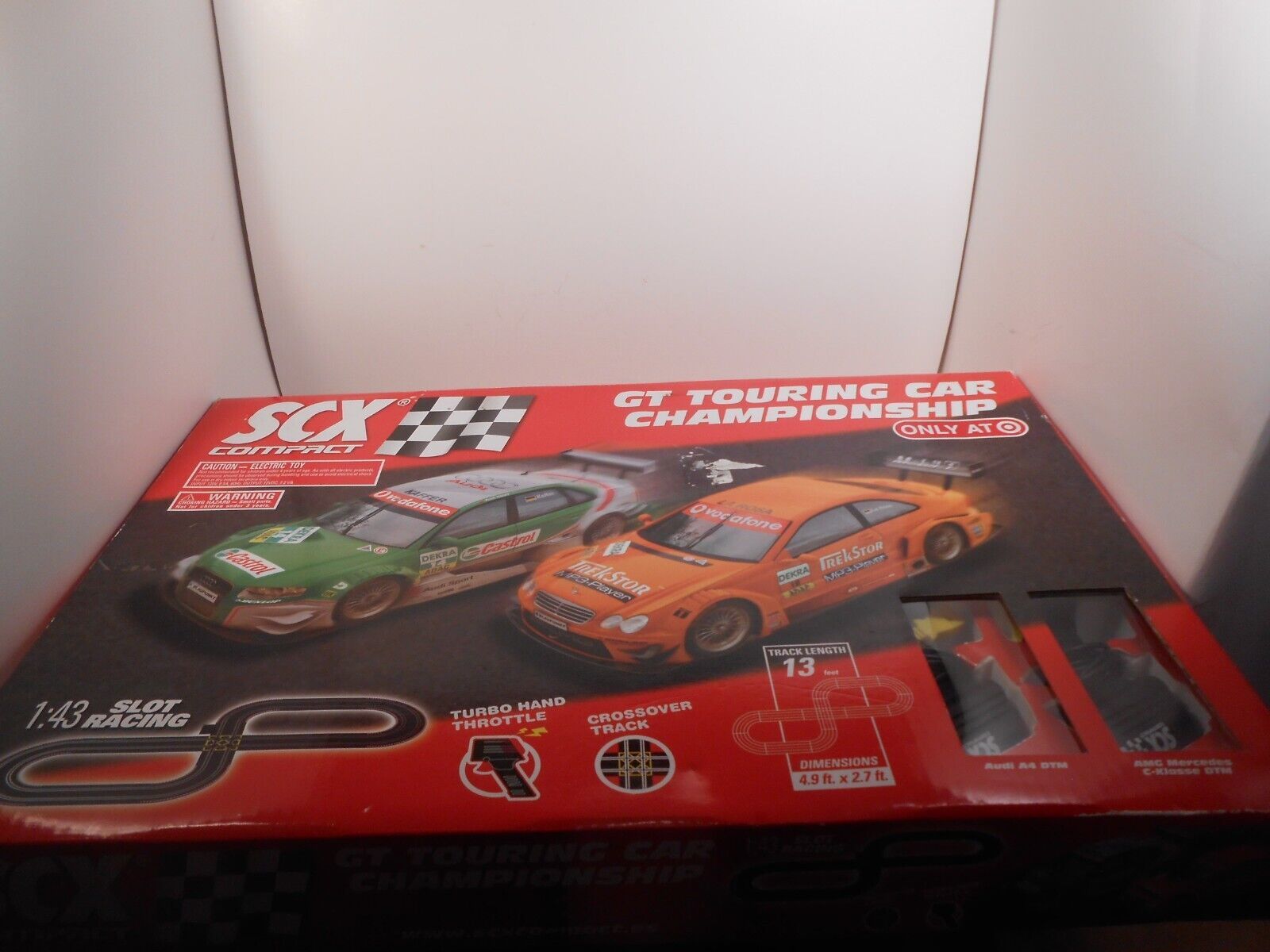 SCX Compact 1:43 GT Touring Car Championship Slot Car Track Set  Very good - $60.43