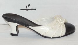 1999 JUST THE RIGHT SHOE #25010 MINIATURE Pearl Mule Heels White Raine W... - $14.80