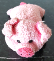 Bath Body Works Scrubby Buddies WIGGLY 8" Plush Stuffed Animal Pink Pig Loofah - $9.89