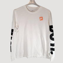 Nike Shirt Mens Large Long Sleeve White Just Do It Logo On Sleeve Nike Tee - £15.15 GBP