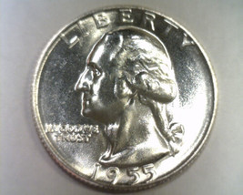 1955-D Washington Quarter Choice Uncirculated+ Ch. Unc.+ Nice Original Coin - £13.36 GBP