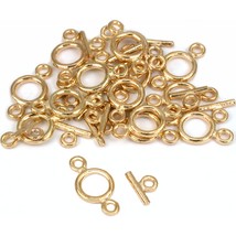 Bali Toggle Clasps Gold Plated Jewelry Part Approx 14 - £6.17 GBP