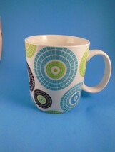 Beautiful Large Clay Art Mug Cup Brown Green &amp; Turquoise Excellent - $7.91