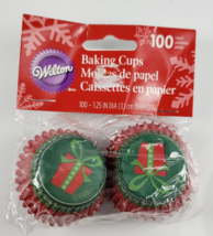Wilton Baking Cups Christmas Present Mini Muffins Cupcakes 100 Count - $7.70