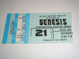 GENESIS 1978 CONCERT TICKET STUB DALLAS CENTER TEXAS PHIL COLLINS Epheme... - £15.96 GBP