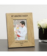 Personalised My / Our Amazing Daddy Wooden Photo Frame Gift Birthday Chr... - £11.51 GBP