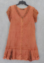 Raya Sun Women Ss Dress Sz 3X Burnt Sienna Animal Print Sleeve Collar Pleat Nwot - £15.97 GBP