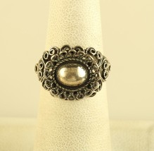 Vintage Sterling Silver Flower Filigree Adjustable Ring Signed by BEAU - £35.61 GBP