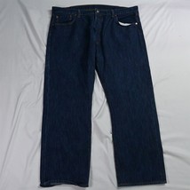 Levis 42 x 30 501 0115 Original Button Fly Straight Dark Wash Denim Jeans - £23.48 GBP