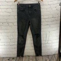 Wild Fable Jeans Womens Sz 4 Black Denim Skinny Raw Hem - £15.56 GBP
