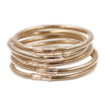 STRATHSPEY gold glitter jelly bangle light weight plastic bangles silico... - £12.35 GBP