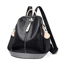 Fashion Backpack Women Soft Leather Backpack Female White High Quality Travel Ba - £37.81 GBP