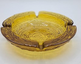 VINTAGE MCM Anchor Hocking Soreno Honey Amber Glass 6.25&quot; Ashtray - £11.15 GBP