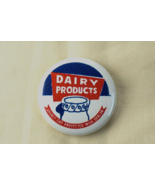 New Vintage Milk Dairy Products Double Cap Mini Metal Tin Badge Pin 1.25&quot; - $6.72 CAD