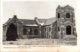 Postcard Manchester NH New Hampshire New Chapel Pine Grove Cemetery Unposted - $5.89