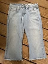 Levis 515 Capri Jeans Womens 10 Blue Light Wash Cut Off Denim Mid Rise - £10.89 GBP