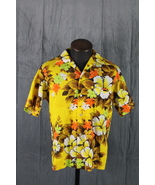 Vintage Hawaiian Shirt - Yelow Brown and Orange Floral Pattern - Men&#39;s L... - $74.70 CAD