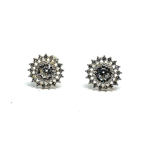 ADIRFINE 14K Solid Gold Starburst Cubic Zirconia Stud Earrings - £110.00 GBP