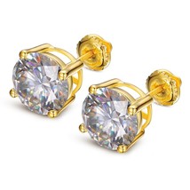 104CT Real Moissanite Diamond Gemstone Earrings For Women Screw Back 100% 925 St - £120.41 GBP