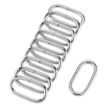uxcell Metal Oval Ring Buckles 38x15mm for Bags Belts DIY Silver Tone 10pcs - £17.56 GBP