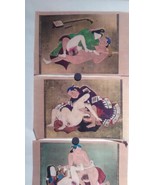 Japanese shunga group with watercolor and gold silver details #2 - £116.18 GBP