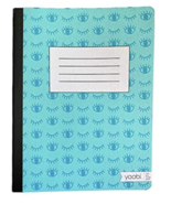 Yoobi Composition Book College Ruled 9.75&quot; x 7.5&quot; 100 Sheets Aqua Eyes C... - $12.86