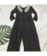 Jeffrey &amp; Dara Womens Vintage 90s Jumpsuit Size 11/12 Black Polka Dot La... - $38.60