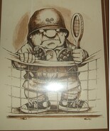 &quot;Match Point&quot; Humorous tennis 1970s Wallace Berrie 1975 wooden wall plaque - $25.00