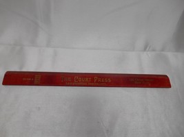 Old Vtg THE COURT PRESS NEW YORK ADVERTISING 15&quot; WOOD RULER RULE - $19.79