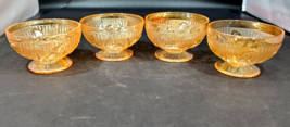 Set of 4 Jeannette Iris and Herringbone Iridescent Sherbets Footed Depression - £30.06 GBP