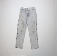 Vintage 90s Streetwear Womens 11 Distressed Acid Wash Rivet Tapered Leg ... - $29.65