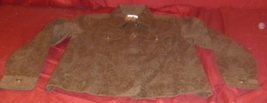 CHRISTOPHER &amp; BANKS LEAF PATTERN BROWN WESTERN LONG SLEEVE BUTTON UP SHI... - $21.31