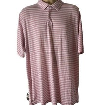 Peter Millar Short Sleeve Pink and Blue Striped Athletic Polo XL - £19.37 GBP