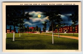 Night Time Riverside Military Academy Gainesville Georgia Postcard Moon Unposted - £10.06 GBP