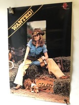 Vintage Schlitz Beer Crate Cowgirl Wanted Poster Brewing Company 20x30 M... - $59.39