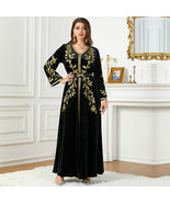 SALE New Moroccan Dubai Kaftans Farasha Abaya Dress Velvet Long Gown - $131.07 CAD
