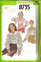 Misses&#39; Pullover Blouse Vintage 1978 Simplicity Pattern 8735 Size 12 Uncut - £9.38 GBP