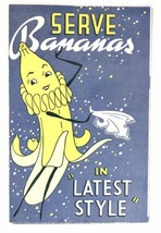 Vtg 1940 Serve Bananas in Latest Style Folded Brochure Fruit Dispatch Co... - £8.76 GBP