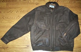 COLLEZIONE S.A. Men’s Brown Great Quality Leather Bomber Jacket - Size L - £35.54 GBP