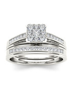 Authenticity Guarantee 
10K White Gold 1/2ct TDW Diamond Square Shape Br... - $899.99