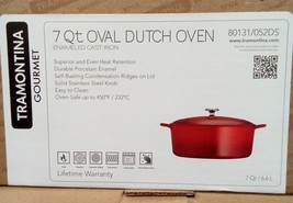 Tramontina Enameled Cast Iron Covered Dutch Oven, 7qt. Gradated Red. 269bp - £46.03 GBP