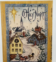 Christmas O Holy Night Rubber Stamp Hampton Art Stamps K1694 New Vintage 1999 - £15.19 GBP