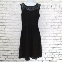 Enfocus Dress Womens 10 Black Sleeveless Lace Lined LBD Knee Length Classic Sexy - £22.04 GBP