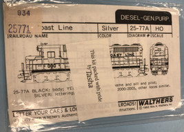Vintage 25-77A Coast Line Model Train Decals - $9.89