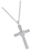 Grown Diamond Cross Necklace For Women | 1/20 - - £292.35 GBP