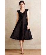 NWT $448 TRACY REESE NIGHT ROSE FLARED FROCK BLACK DRESS 2 - £112.85 GBP