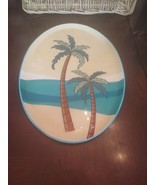 Oval Palm Tree Tray 15 X 10.5&quot; Metal - Brand New - $29.58
