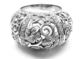 New! Authentic Carrera Y Carrera Taj Mahal 18k White Gold Diamond Ring Cert. - £6,335.76 GBP