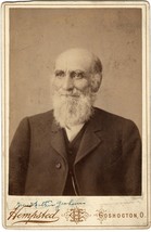 1870s 80s Cabinet Photo with Name of Elder Man in Full Beard - Hempsted, Ohio - £7.22 GBP