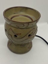 Used Scentsy Zeus Brown Swirl Ceramic Wax Melt Warmer Room Scent Fragrance - £7.72 GBP
